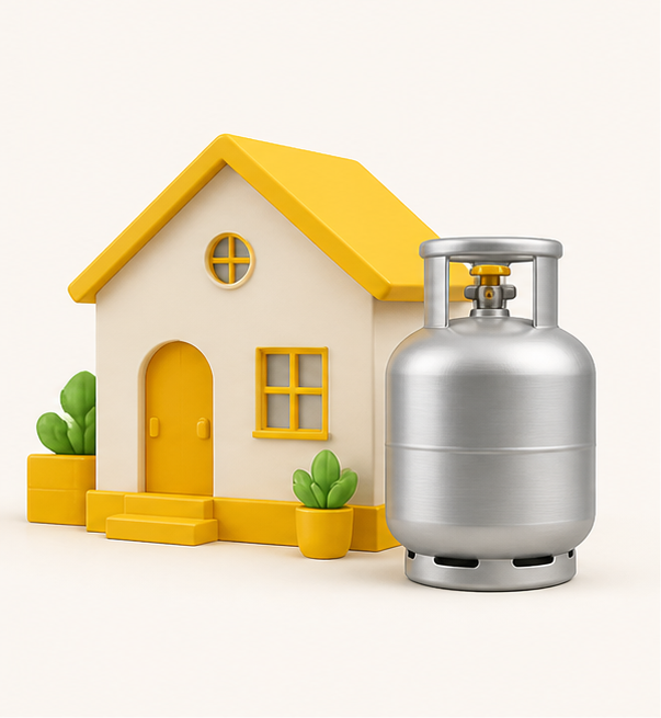 A home and cooking-gas cylinder